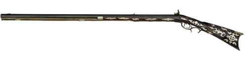 Half stocked silver mounted percussion long rilfe by W. McClelland of Indiana, circa 1860 - 1862.