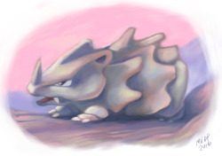 sketchinthoughts:  painty rhyhorn <3 