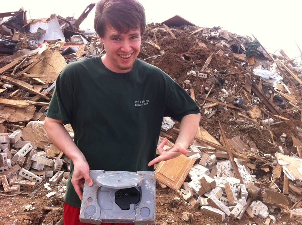 Old playstation survives Oklahoma Tornado.  They don&rsquo;t make em&rsquo;