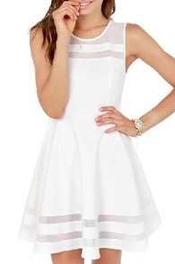 otigre:  Mesh Panel White Dress 