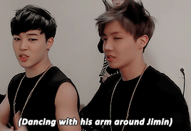 kthspjm:Hoseok being touchy/clingy with Jimin for anonymous