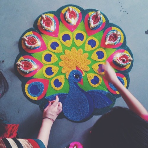 instagram:  Creating a Rangoli with @harisrashid  For more rangoli photos and videos, browse the #rangoli hashtag. For more of Haris’s rangoli projects and other artwork, follow @harisrashid on Instagram.  “I was always fascinated with rangoli designs