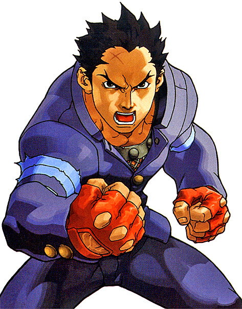 @neacea you know what capcom game had amazing character design? rival schools. Hot blooded sort of delinquent with a strong sense of justice?Boom, batsu ichimonji. look at this dude hairline. his shoes look like the japanese flag. he’s wearing a mesh