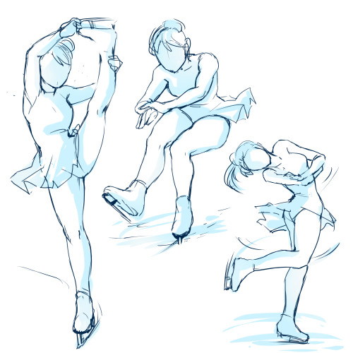 Figure Skating anatomy practice from a few days ago! XD (p.s. it was hard so I’m sure there&rs