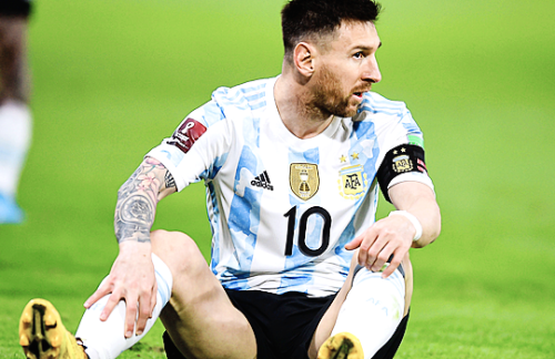 LIONEL MESSI↳ South American qualification football match for the FIFA World Cup Qatar 2022 on March