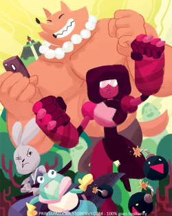 printapalooza:“Garnet’s Universe” by Nichols ManiquisThis artwork is part of the Print a Palooza, a Cartoon Network-themed art print fundraiser. 100% of the proceeds will go to Angels on Stage, a nonprofit organization that helps children with special