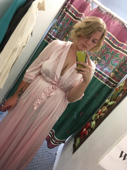 Pink princess sleepwear for a blue veined chest acne bitch.