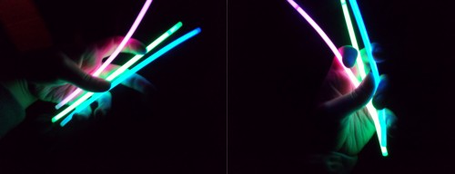 rebellivecupcake:  My sister got these glowy sticks and it shined so bright i could see myself even in the mirror