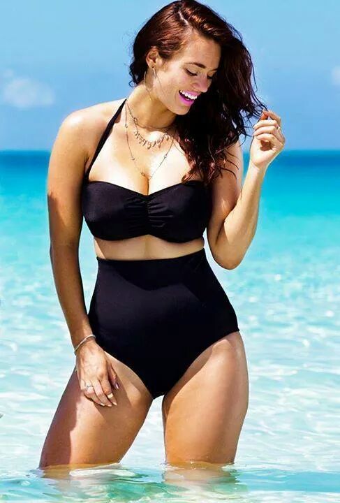 Plus size swimwear one piece cut out