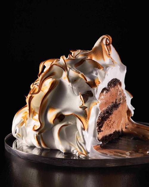 decadentdessertsblog:Baked Alaska with Chocolate Cake and Chocolate Ice Cream Recipe from Martha Ste