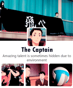 tobiios:   Some Karasuno Characters   Tumblr  credits: x, x, x; inspired by: x 