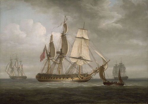 ltwilliammowett:The Frigate HMS ‘Triton’by Nicholas Pocock 1797 This ship’s portrait was painted for