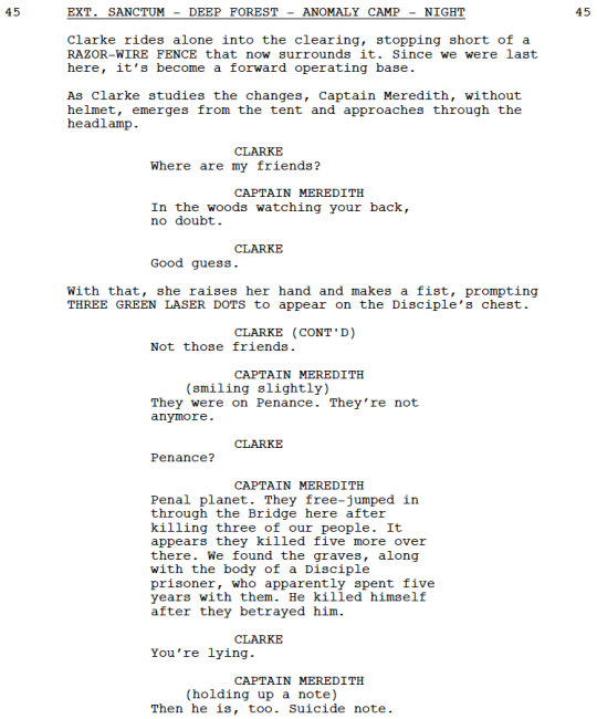 Hope you enjoyed yesterday’s episode, written by Sean Crouch and directed by Diana Valentine. First, we have the tense standoff between Clarke and the disciples, and Raven saving the day.