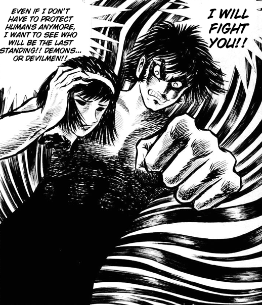   Favorite Moments in Manga: Akira Fudo carries Miki's head/declaring war on Satan.