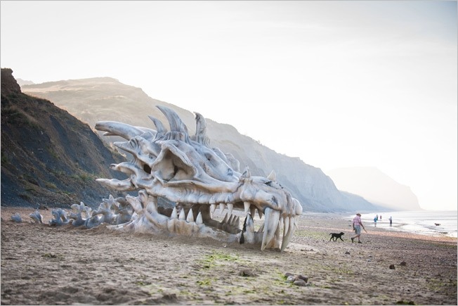 This showed up on a beach in the UK earlier this week to promote Game of Thrones. Awesome.