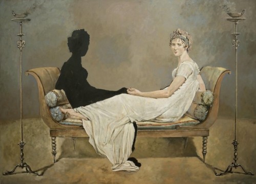 jareckiworld:Patrick Pietropoli  -  Conversation   (oil and silver on canvas, 20