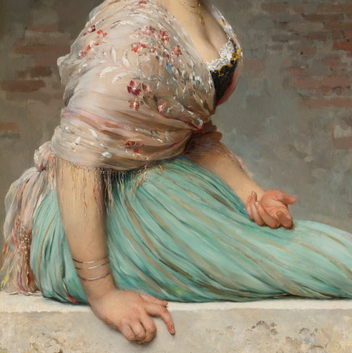 closeupofpaintings: Eugen von Blaas - Contemplation, 1893 (detail), oil on panel