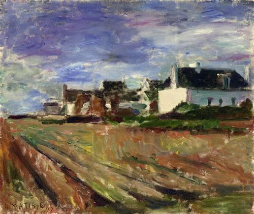 Farms in Britany, Belle lle, Henri Matisse 1887ImpressionismPrive Collection
