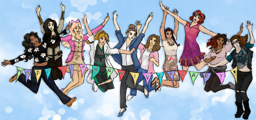 yooleestruck: In retrospect, I should have drawn them all separately so I could re-arrange but a) I 