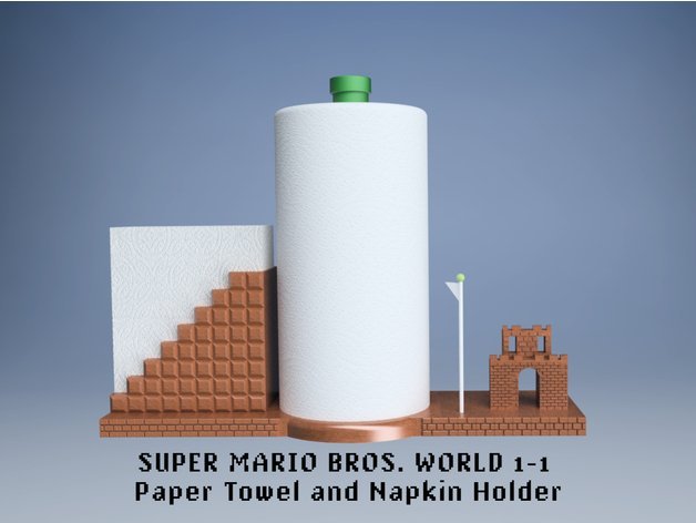 It’s Super Mario Bros. World 1-1 - you know, for paper towels ⊟Well, this is a tough spot. I’m trying to reduce my use of paper towels, napkins, and plastic, and now I’ve just seen this 3D printed plastic paper towel and napkin holder, and I love it....