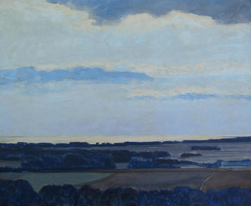 Landscape, view from the artist&rsquo;s studio   -    Lars SwaneDanish, 1913-2002Oil on canvas, 76 x