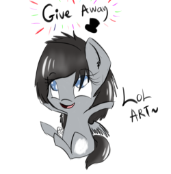 ask-cristice:  To celebrate 100+ stalkers on this blog I’ll do a little art give away thing… whatever… I’ll choose 3 winners for this c: 1st prize a drawing of any pony with beautiful lines, colored and shaded, example:  2nd prize line art and