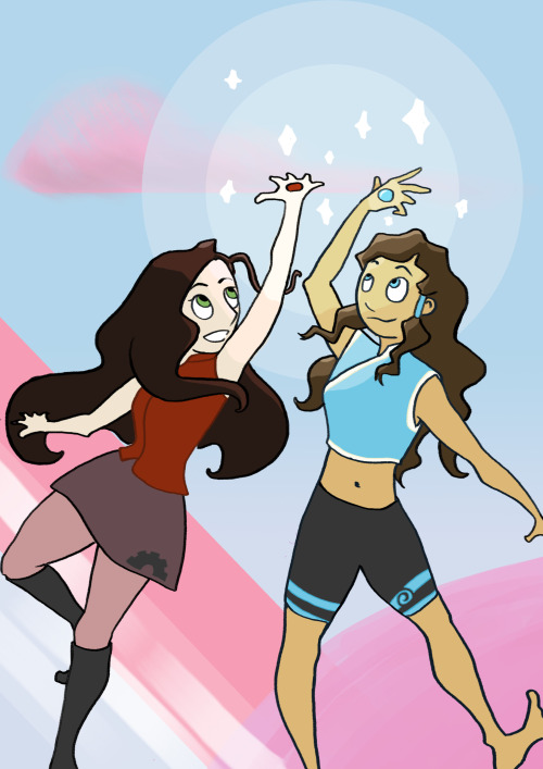 lotsofdragons:  It’s probably been done to death already but I am slow and only just got up to speed with Steven Universe and THIS WAS NECESSARY.They’re Turquoise and Carnelian, in case you were wondering.