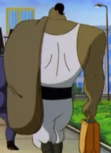 Grin Hardwing in his A-shirt / Sleeveless shirt / undershirt in Mighty Ducks Episode