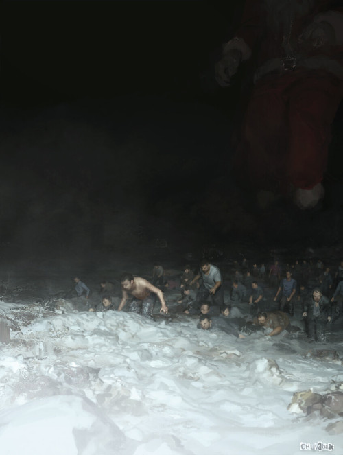 ex0skeletal-undead:  Santa’s Coming by  Oleg Vdovenko  
