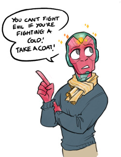 kowabungadoodles:  I love The Vision’s new role as Overly Concerned Parent.  