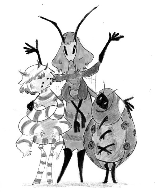 alex-balan:I redrew some insect BFF. The first time I drew these characters was in 2012 and they loo