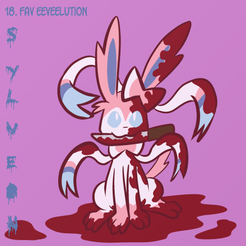 pembrokewkorgi:18. Favorite EeveelutionThis was a hard decision, but I just had to go with Sylveon. 