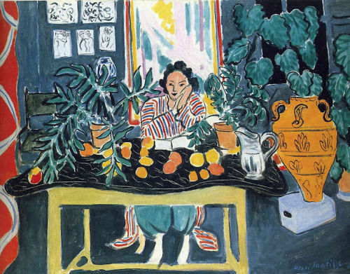 whenyouwereapostcard:Henri Matisse Interior with Etruscan Vase 1940