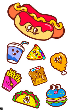 debutart:  Fun Food characters by Tado 