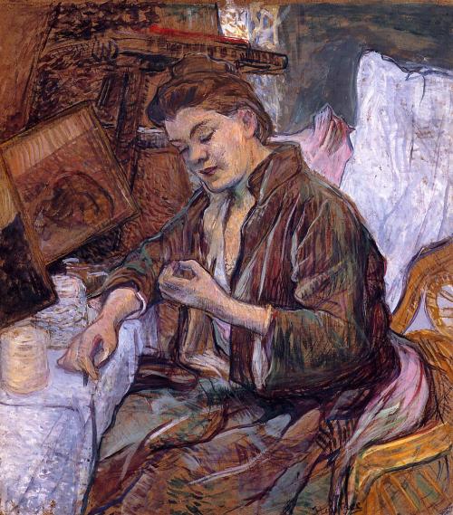 artist-lautrec: The Toilet Ms. Fabre, 1891, Henri de Toulouse-LautrecMedium: oil,board