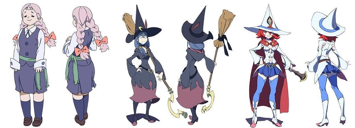 pkjd-moetron: Little Witch Academia TV anime character designs. Starts January 2017.