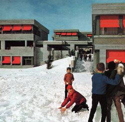 elarafritzenwalden:  Schulhaus Boppartshof (Primary School)St. Gallen, Switzerland; 1962-66 Hans Zwimpfer(photography by J. Stieger) see map via “(Das) Werk, 56” (1969) 