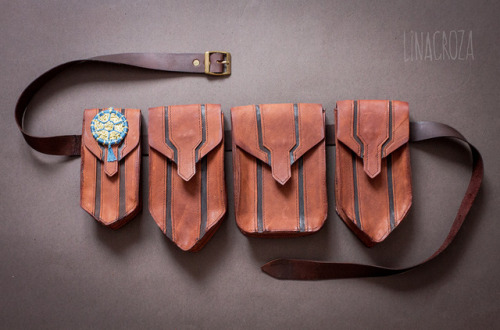 Genuine leather waist bags, belts and quiver.Crafter: Lina GrozaI make commissions!!! Accessories fo