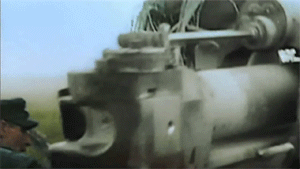 thebeautyandthehorror:German battery 8.8 cm Flak firing.