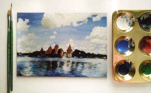 Trakai Castle Acrylic Painting //Zaiguu