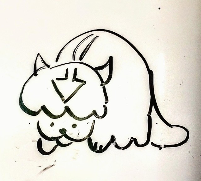 Whiteboard doodle of Appa.