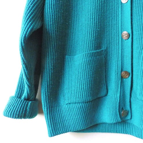 littlevisionsthrift:Vintage teal green cardigan. Size MLittleVisionsThrift.etsy.com