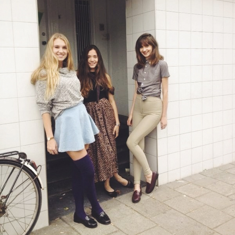 americanapparel:  The girls of our AA Amsterdam Flea Market looking cozy and cute