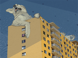eatsleepdraw:  ‘Rooftop Pup’ 23"x15" illustration