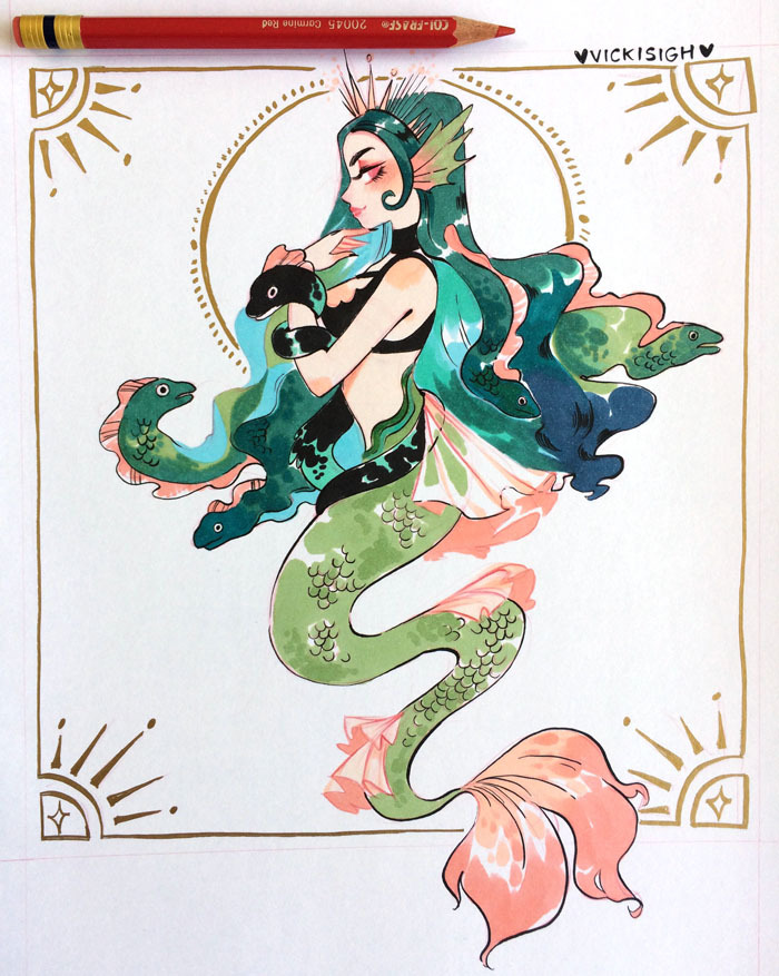 vickisigh:  week 3 of mermay! &lt;3   Twitter | Instagram | Patreon | Store