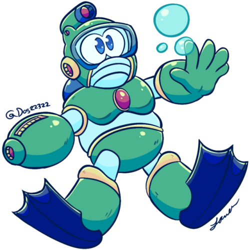 artist-block-alley:My part in the Mega Man 30 collab ! A bubbly boy, feels good to draw robot master