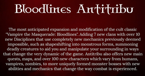 zigenator:  tehnazzy:VTMB: bloodlines antitribu mod is out today ya all!cant wait to try out a tzimiscewhelp, time to try some more screwy clan ideas