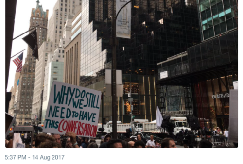 micdotcom: Hundreds rally outside Trump Tower to protest white supremacy “Racism is evil,&rdqu