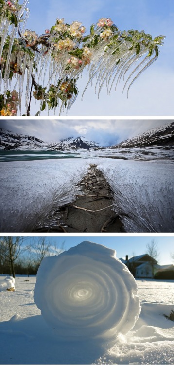 catastrophic-cuttlefish: 1 - Baikal ice emerald2 - Frozen lighthouse on Lake Michigan shor