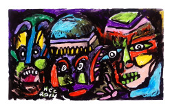 ojosalcuadro:  Sin título / Untitled42 cm x 25 cm2014Acrílico y crayón sobre papel / Acrilic and crayon on paperM Camila Calderónojosalcuadro.tumblr.com